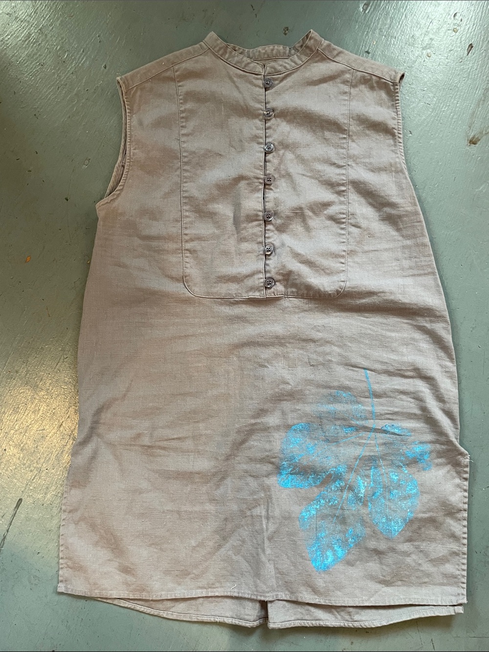 90s Vintage Higher State Linen Blend Sleeveless Blouse
